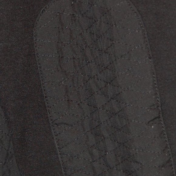 Talbots Women's Black Zipper Jacket W/ Quilted Sides & Elbow Patches Size M P - Picture 7 of 11